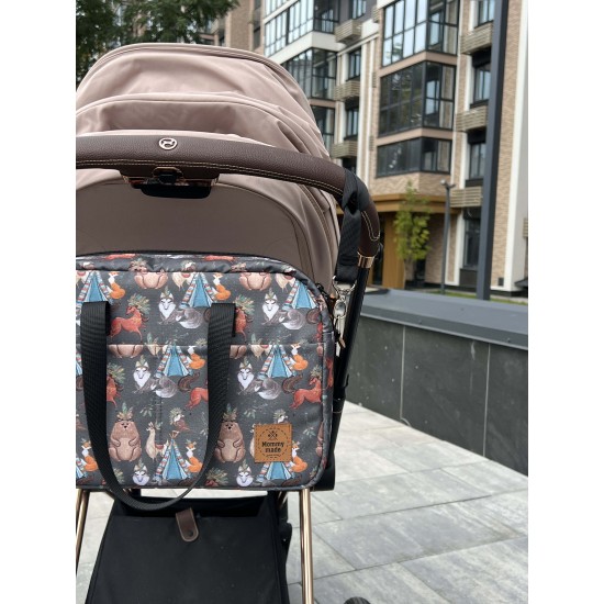 Сумка-бочонок на коляску "Boho Bears"