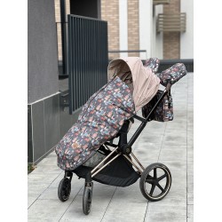 Накидка на ніжки на візок з блискавкою  "Boho Bears"