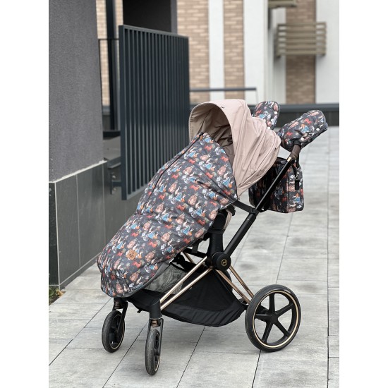 Накидка на ніжки на візок з блискавкою  "Boho Bears"