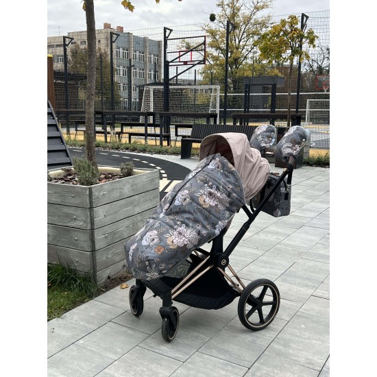 Накидка на ніжки на візок з блискавкою "Осінній букет"
