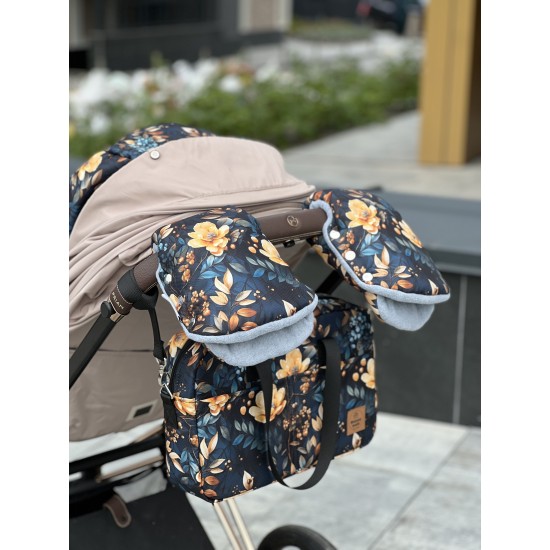 Муфти для рук на коляску "Blue flowers"