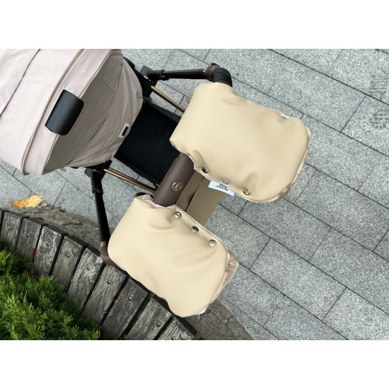 Муфти з екошкіри для рук на коляску "Beig"