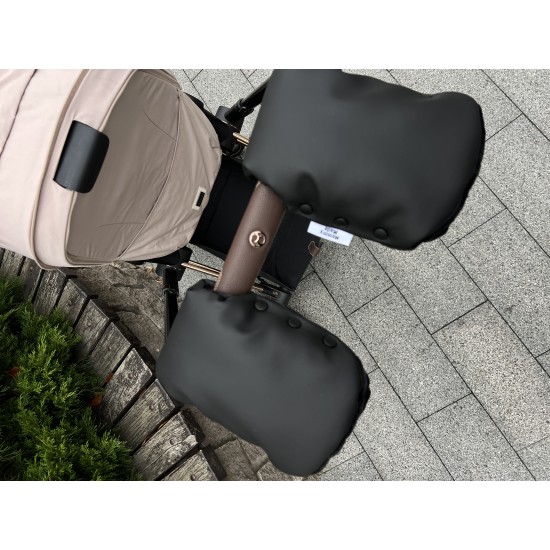 Муфти з екошкіри для рук на коляску "Black"