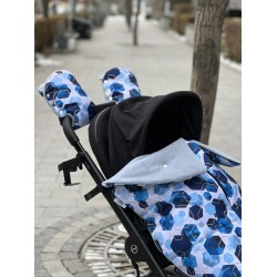 Накидка на ніжки на візок з блискавкою  "Blue Geometric"